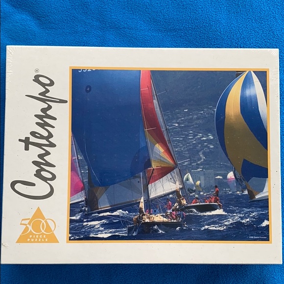 🌸 2/$15 🌸 Contempo 500 Piece Puzzle “Sailboats” 1990’s NWT - Picture 1 of 3